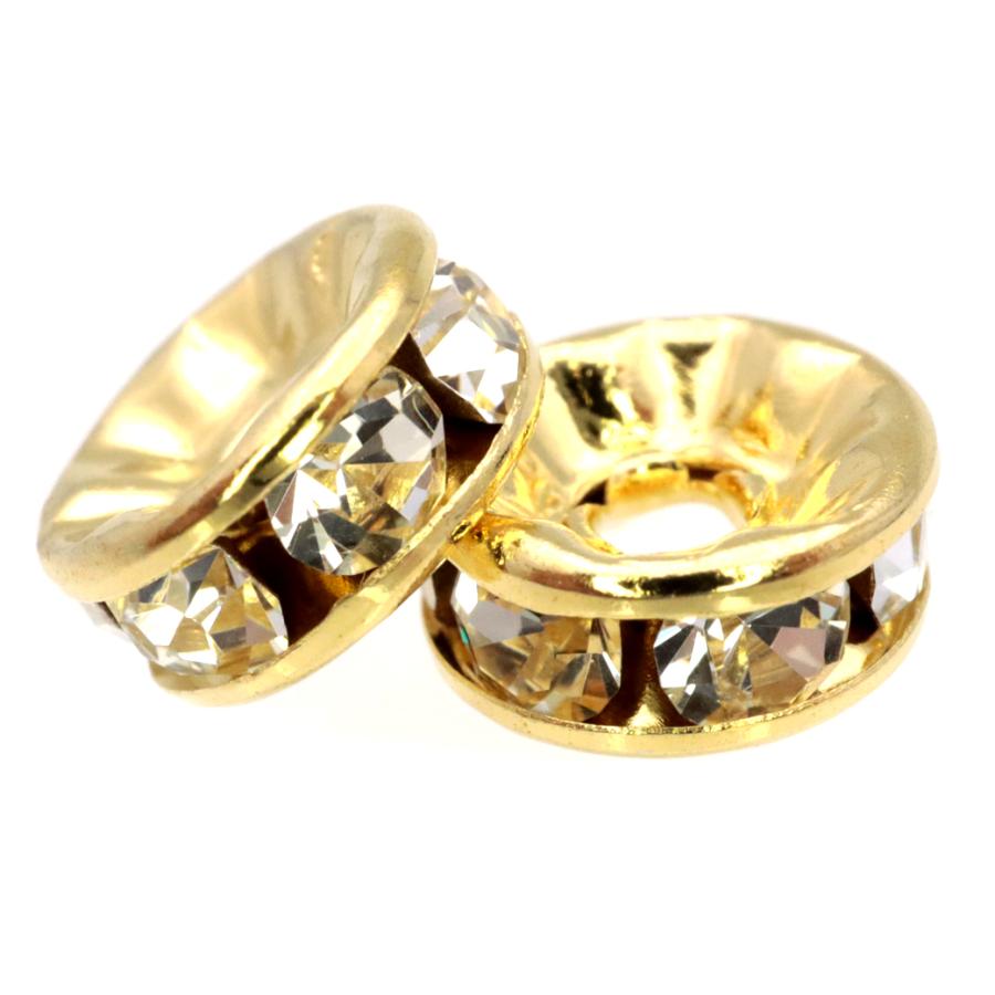 GOLD STONE ロンデル 6mm 日本製 10個入り 国産 チェコガラス使用 平