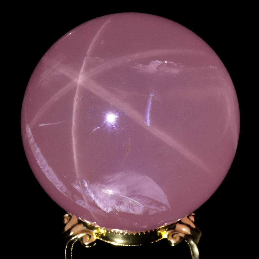 スター ローズクォーツ 丸玉 76mm AAAAA 台座付き マダガスカル産