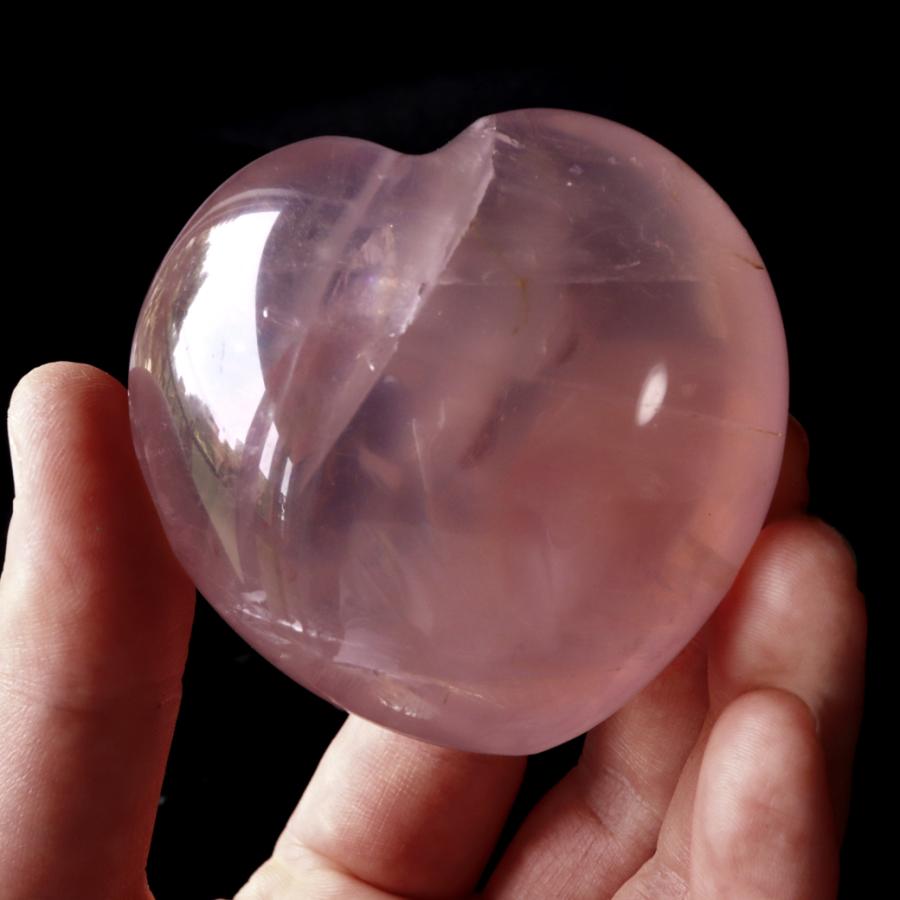 凄くレア　高品質　オーストラリアンピンクオパール　ハート　握り石 GOLD STONE スターローズクォーツ マダガスカル産 196g 握り石 ハート