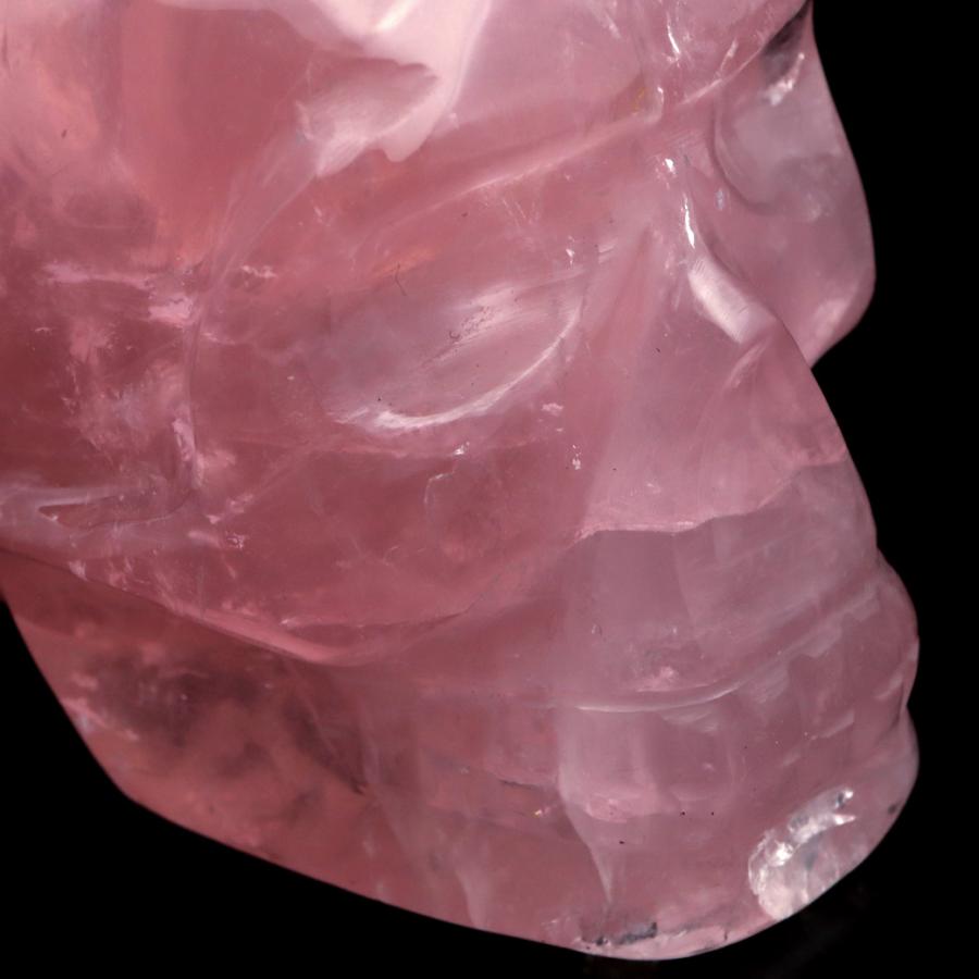 GOLD STONE ローズクォーツ スカル 骸骨 置き物 オブジェ ブラジル産 1