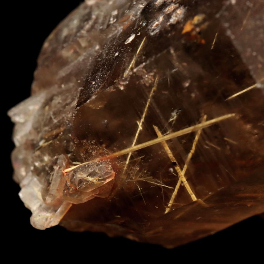 GOLD STONE スモーキー ルチルクォーツ 原石 360g ブラジル産 1点もの