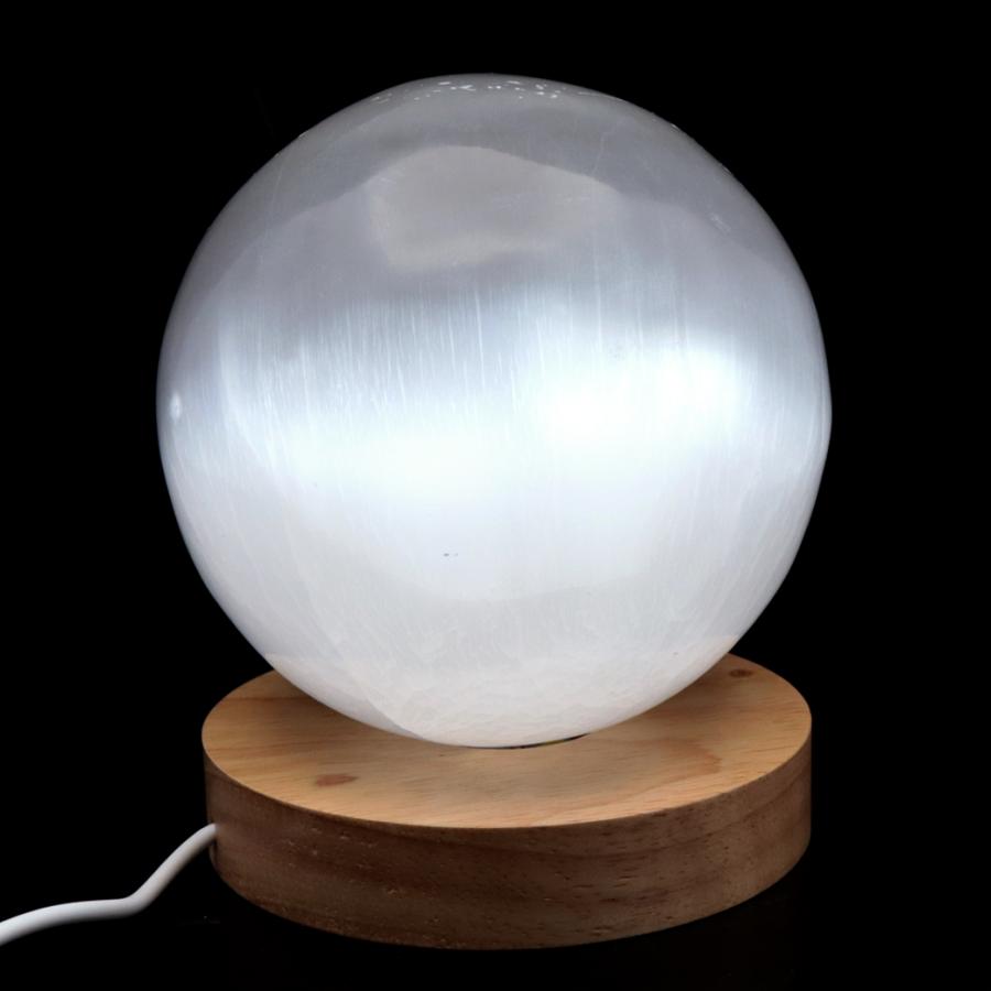 セレナイト 丸玉 LEDライト 台座付き 大玉 直径約10cm モロッコ セレナイト 丸玉 LEDライト 台座付き 大玉 直径約10cm モロッコ
