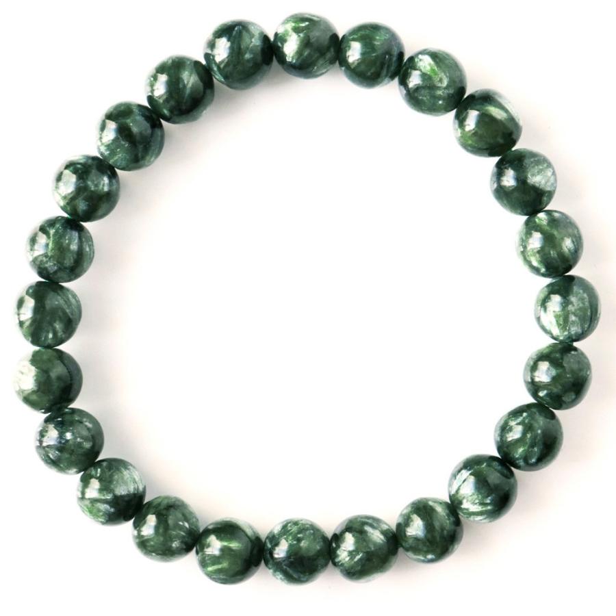 ロシア産　セラフィナイト GOLD STONE 高品質 セラフィナイト ブレスレット 7.5mm 斜緑泥石