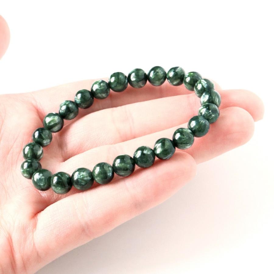 ロシア産　セラフィナイト GOLD STONE 高品質 セラフィナイト ブレスレット 7.5mm 斜緑泥石