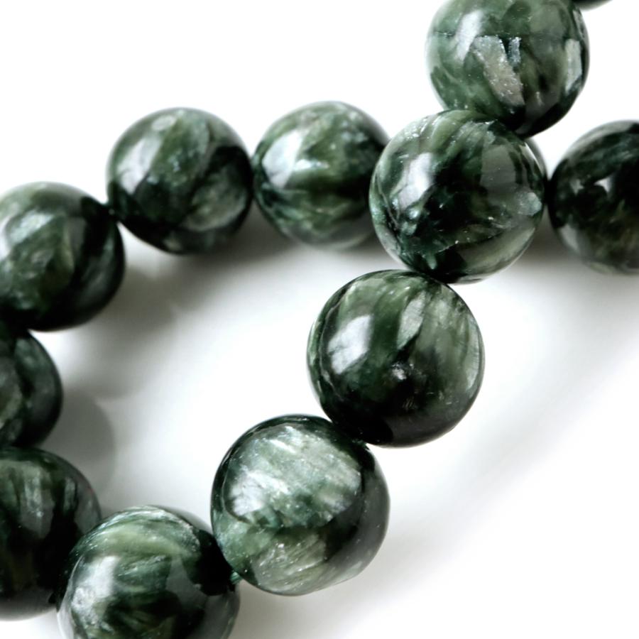 セラフィナイト ブレスレット 11.5mm 斜緑泥石 ロシア産 高品質 天然石  