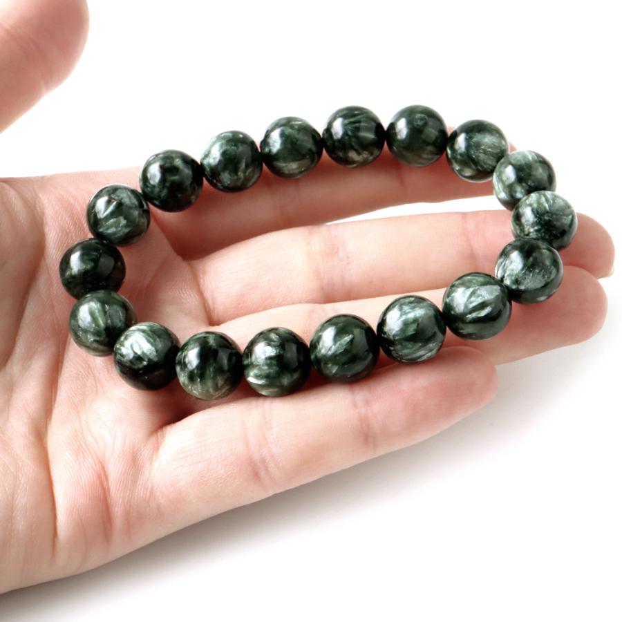 セラフィナイト ブレスレット 11.5mm 斜緑泥石 ロシア産 高品質 天然石  
