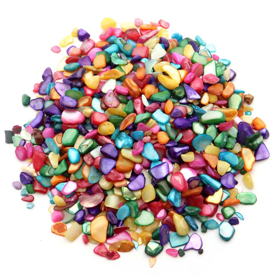 ⑤シェル さざれ グリーン 染色 GOLD STONE キャンディカラー シェル 貝 さざれ石 本物 100g 小粒 染色