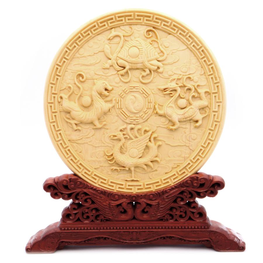 唐木置物4点セット 四神相応 置物セット 四獣 風水 結界 開運 金運