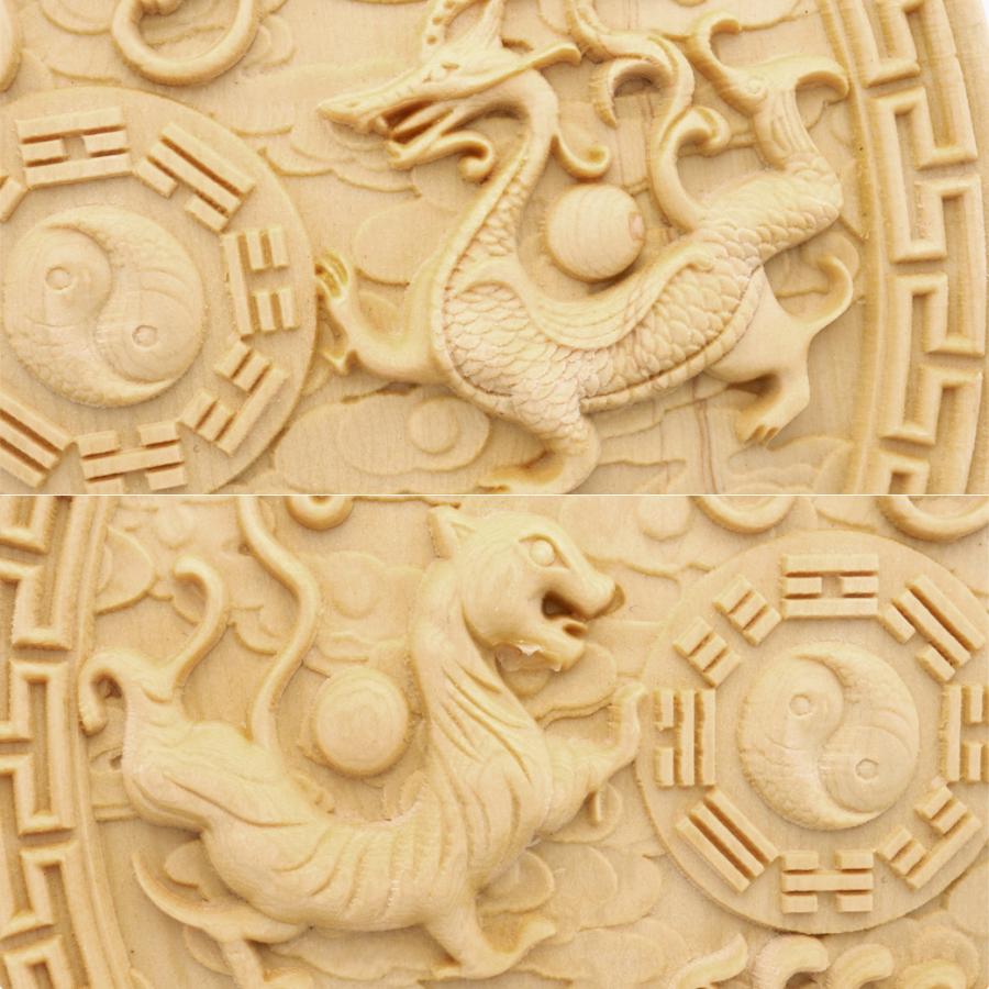 GOLD STONE 四神 木彫り 置物 四神相応 青龍 白虎 朱雀 玄武