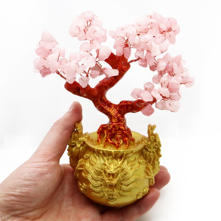 招財樹 壺型 ローズクォーツ 紅水晶 龍 風水 置き物 インテリア 招財樹 壺型 ローズクォーツ 紅水晶 龍 風水 置き物 インテリア