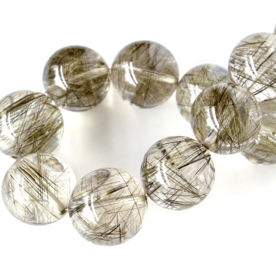GOLD STONE シルバー ルチルクォーツ ブレスレット 14mm AAA 天然石