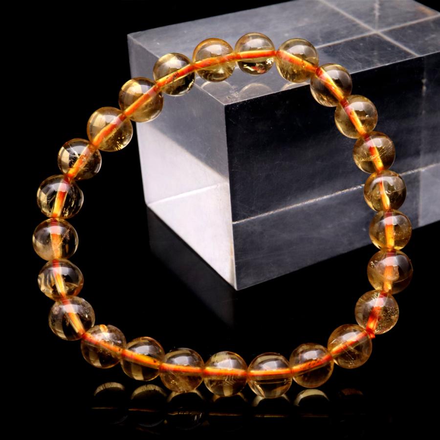 GOLD STONE シトリン ブレスレット 7mm 黄色水晶 ブラジル産 11月