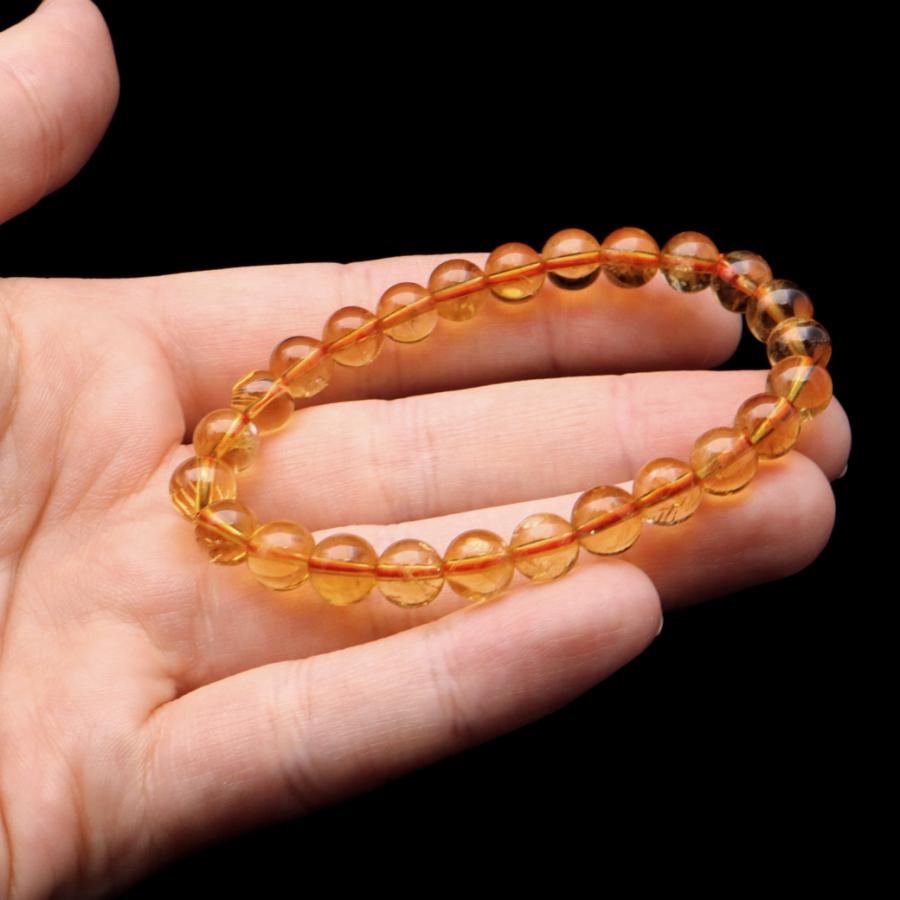 GOLD STONE シトリン ブレスレット 7mm 黄色水晶 ブラジル産 11月 