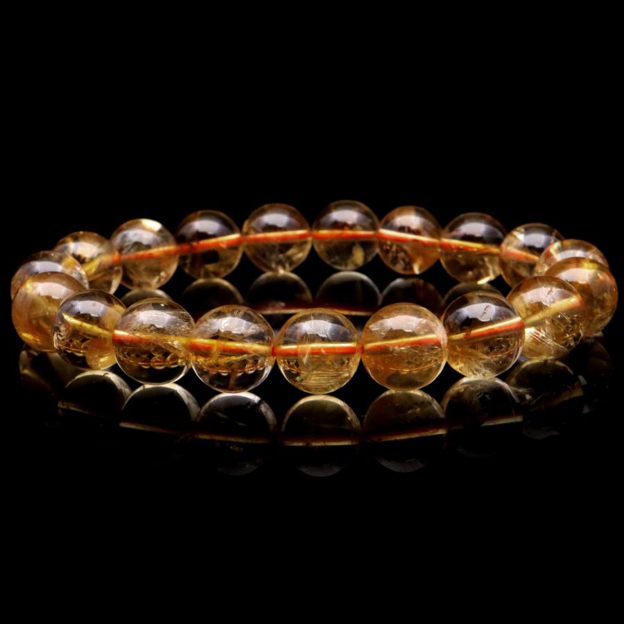GOLD STONE シトリン ブレスレット 10mm 黄色水晶 ブラジル産 11
