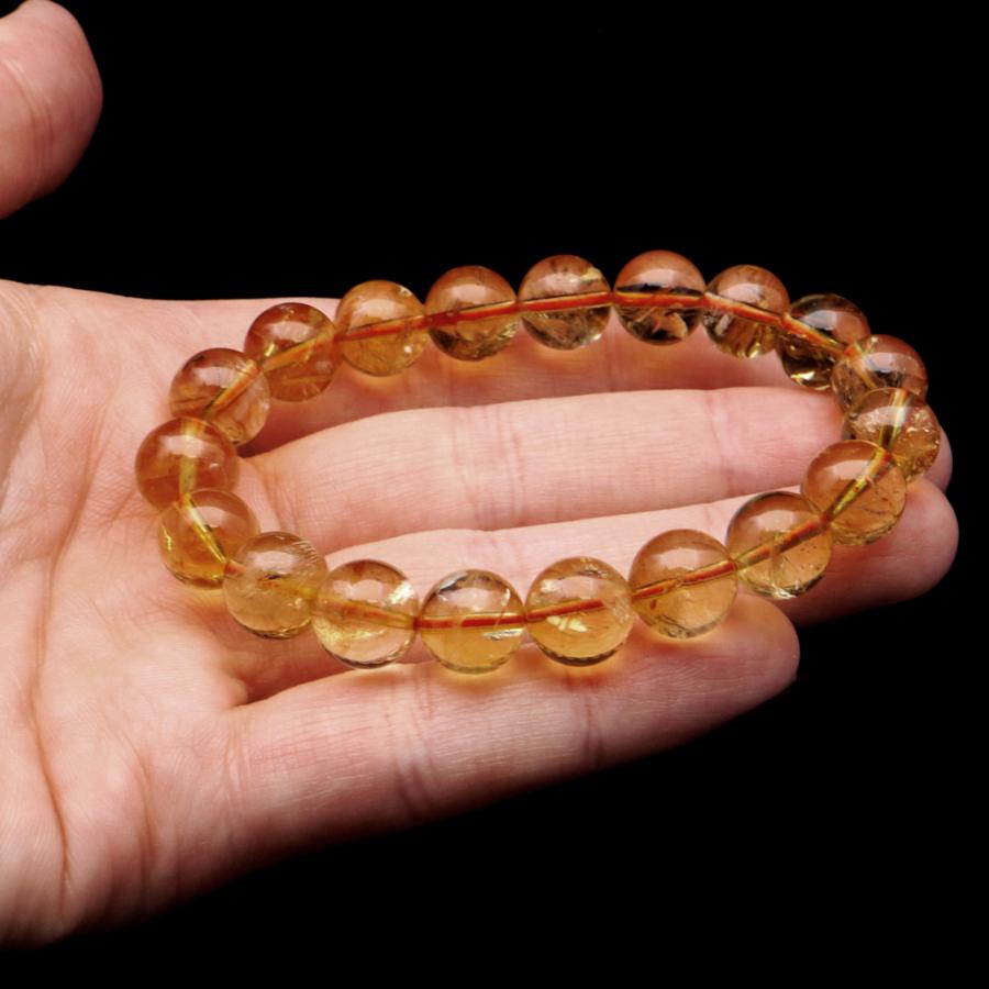 高品質　シトリンブレスレット　約10mm GOLD STONE シトリン ブレスレット 10mm 黄色水晶 ブラジル産 11