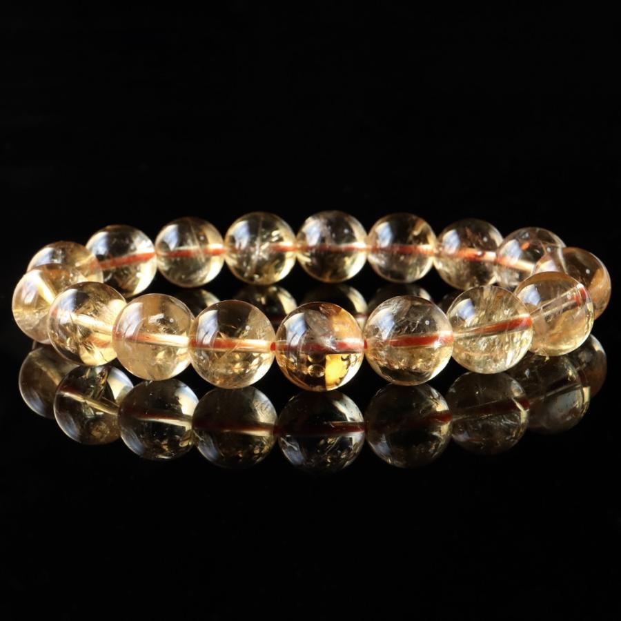GOLD STONE 天然石 パワーストーン ブレスレット 11-12mm シトリン