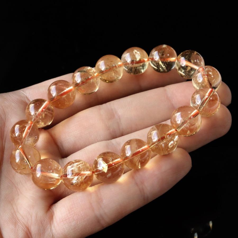 GOLD STONE 天然石 パワーストーン ブレスレット 11-12mm シトリン