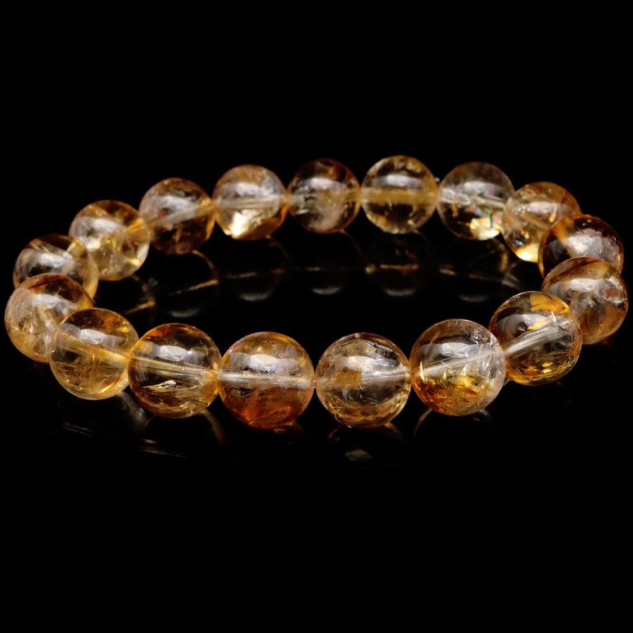 シトリン アイリスクォーツ ブレスレット 12mm 黄水晶 虹入り シトリン アイリスクォーツ ブレスレット 12mm 黄水晶 虹入り