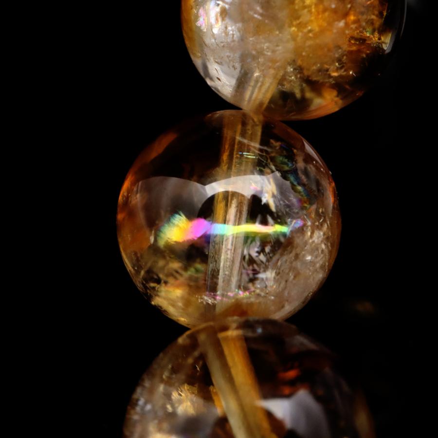 GOLD STONE シトリン アイリスクォーツ ブレスレット 13mm 黄水晶 虹
