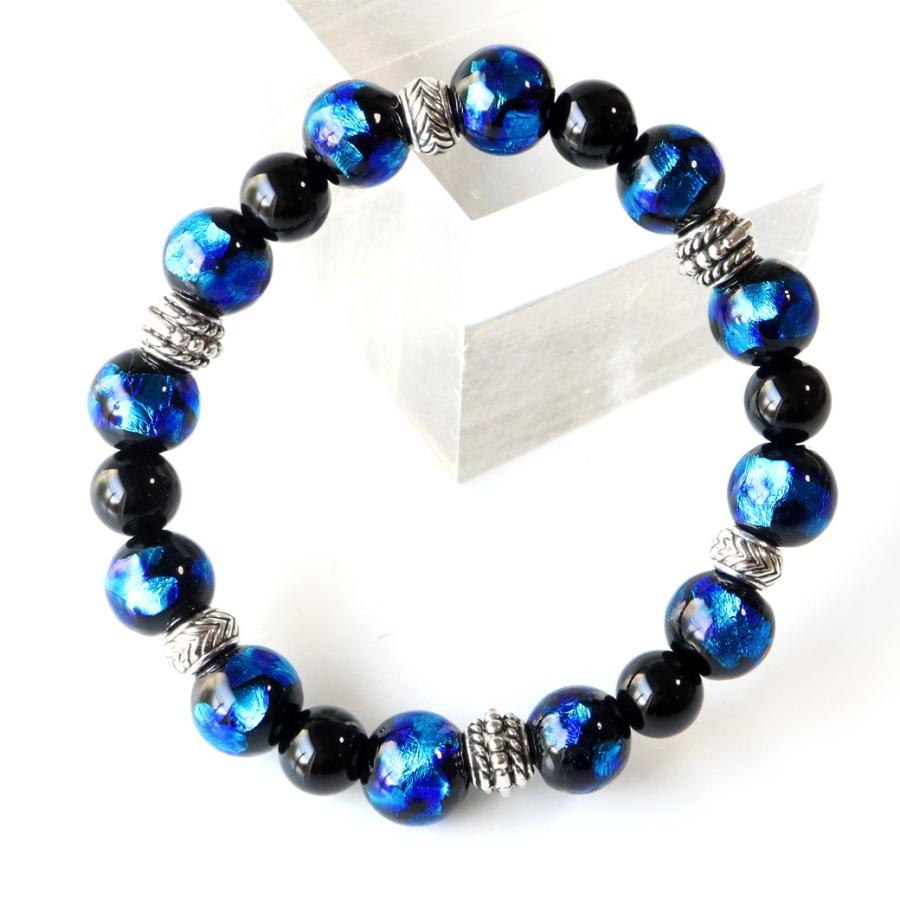 GOLD STONE 天然石 パワーストーン ブレスレット ホタルガラス