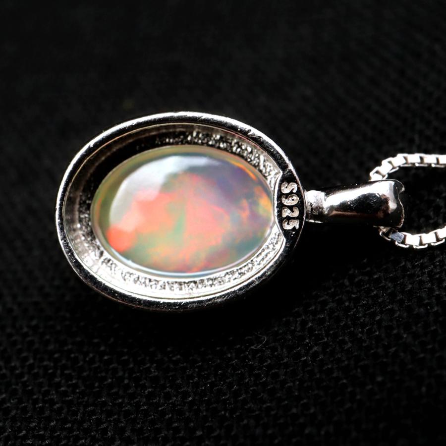 プレシャスオパール ペンダント 天然石 ネックレス AA Silver925 10 誕生石 エチオピア産 パワーストーン 天然石 贈り物 ギフト プレゼント 爆買の画像