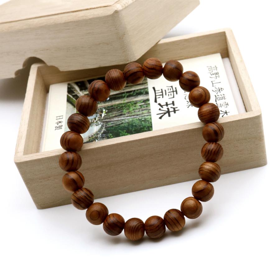 GOLD STONE 高野山参道霊珠 杉 ブレスレット 9mm 木箱付き 世界遺産