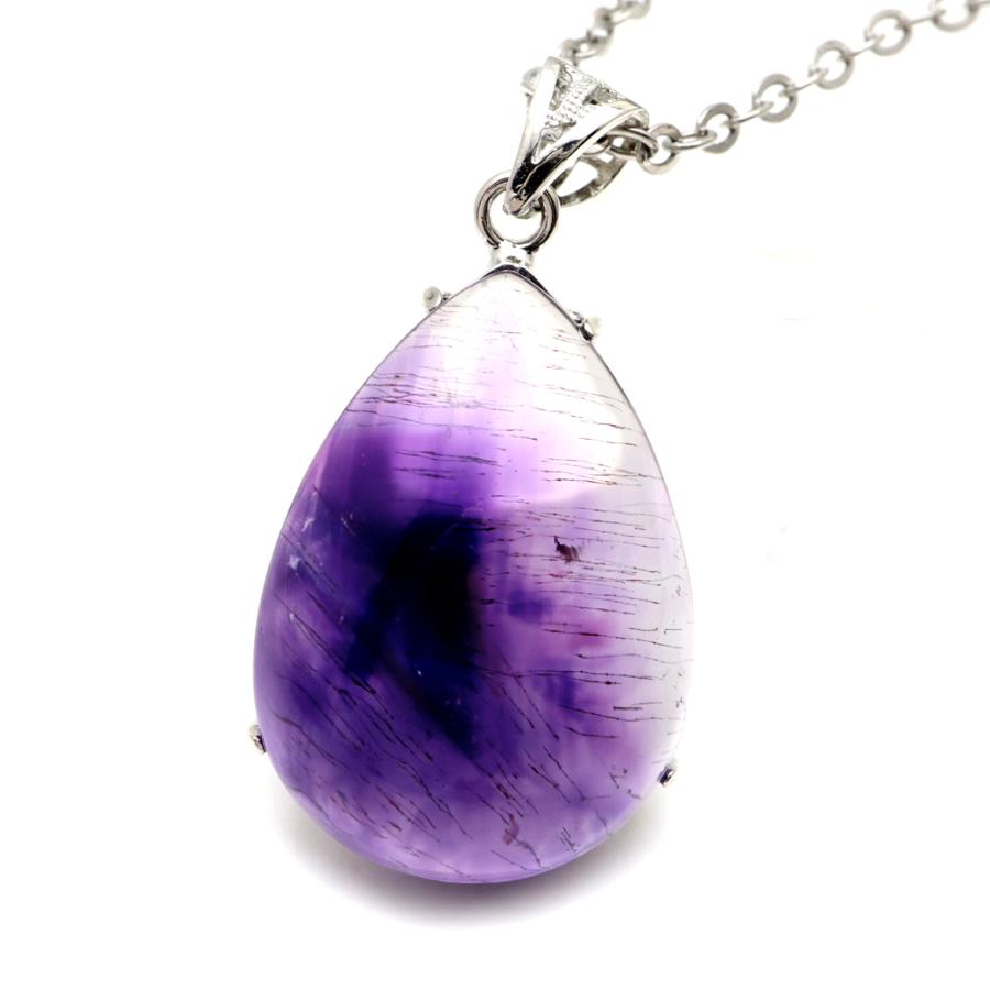 スーパーセブン ネックレス 天然石 ペンダント AAA Silver925 チェーン付き 1点物 バレンタイン プレゼント ギフト 贈り物