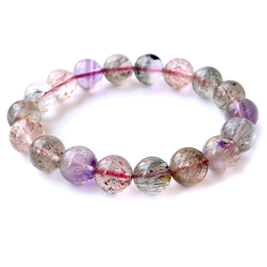 極上,小粒】マルチスーパーセブンブレスレット美品希少透明