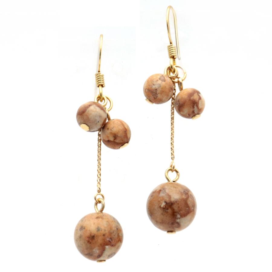 GOLD STONE 姫川薬石 ピアス 糸魚川産 木の実のピアス 両耳用 健康