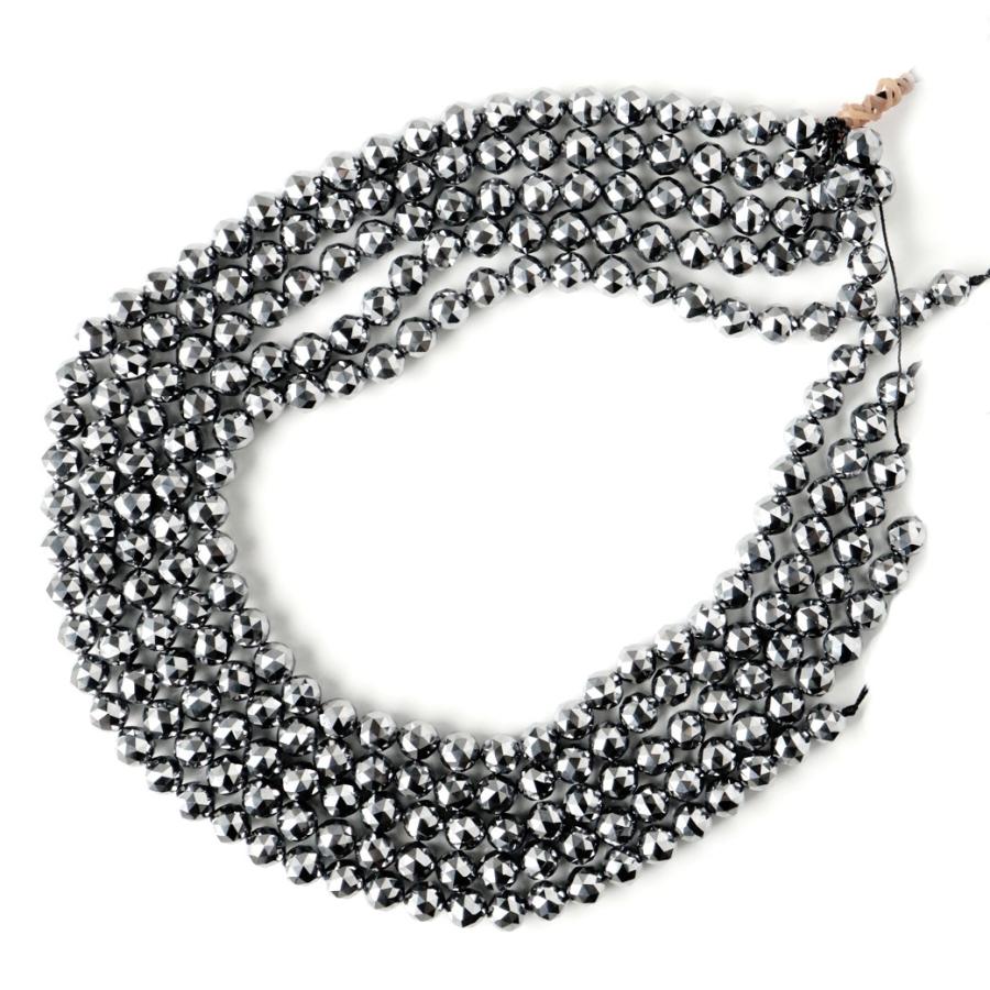 GOLD STONE テラヘルツ鉱石 スターカット 100面 ビーズ 一連 40cm 8mm 