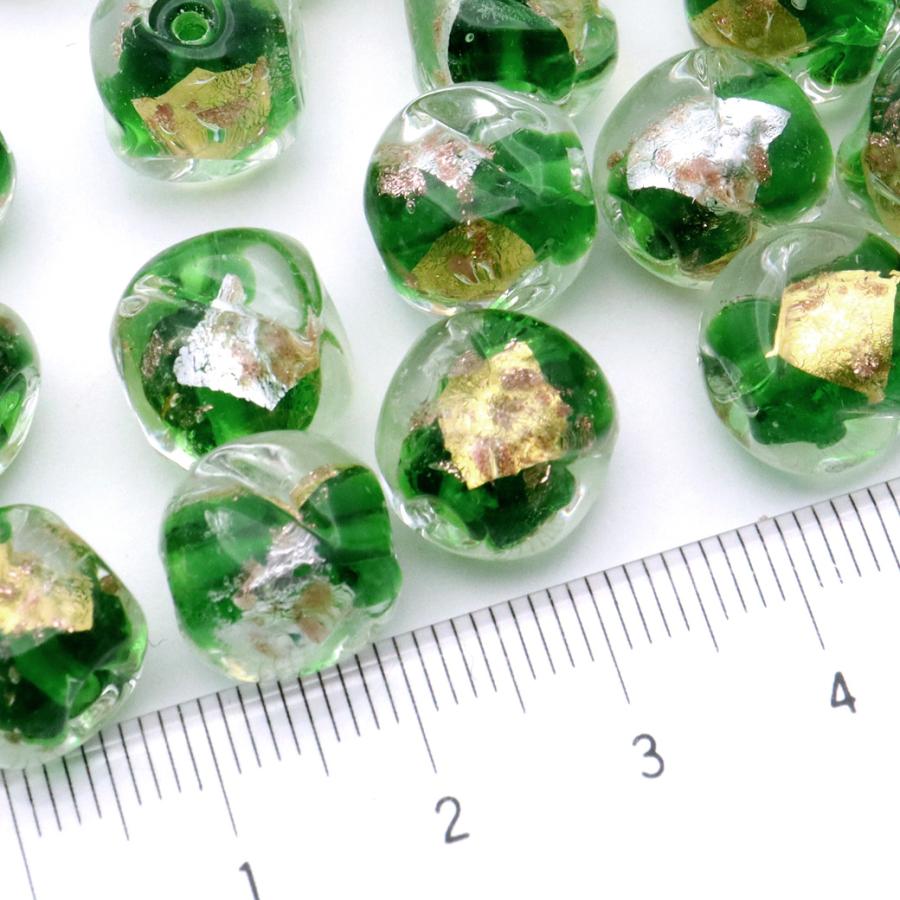 とんぼ玉 金箔 銀箔 入り 12mm 粒売り 1粒 キューブ型 ガラス とんぼ玉 金箔 銀箔 入り 12mm 粒売り 1粒 キューブ型 ガラス