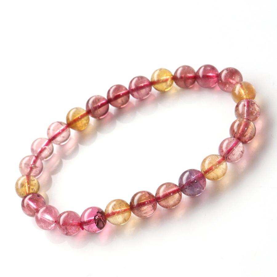 GOLD STONE トルマリン マルチカラー AAA ブレスレット 7.5mm 高品質