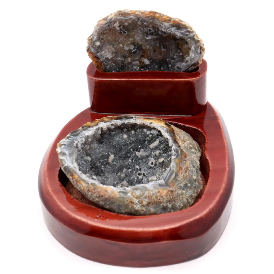 GOLD STONE トレジャーメノウ 台付き 1点もの 131g 瑪瑙 風水 聚宝盆