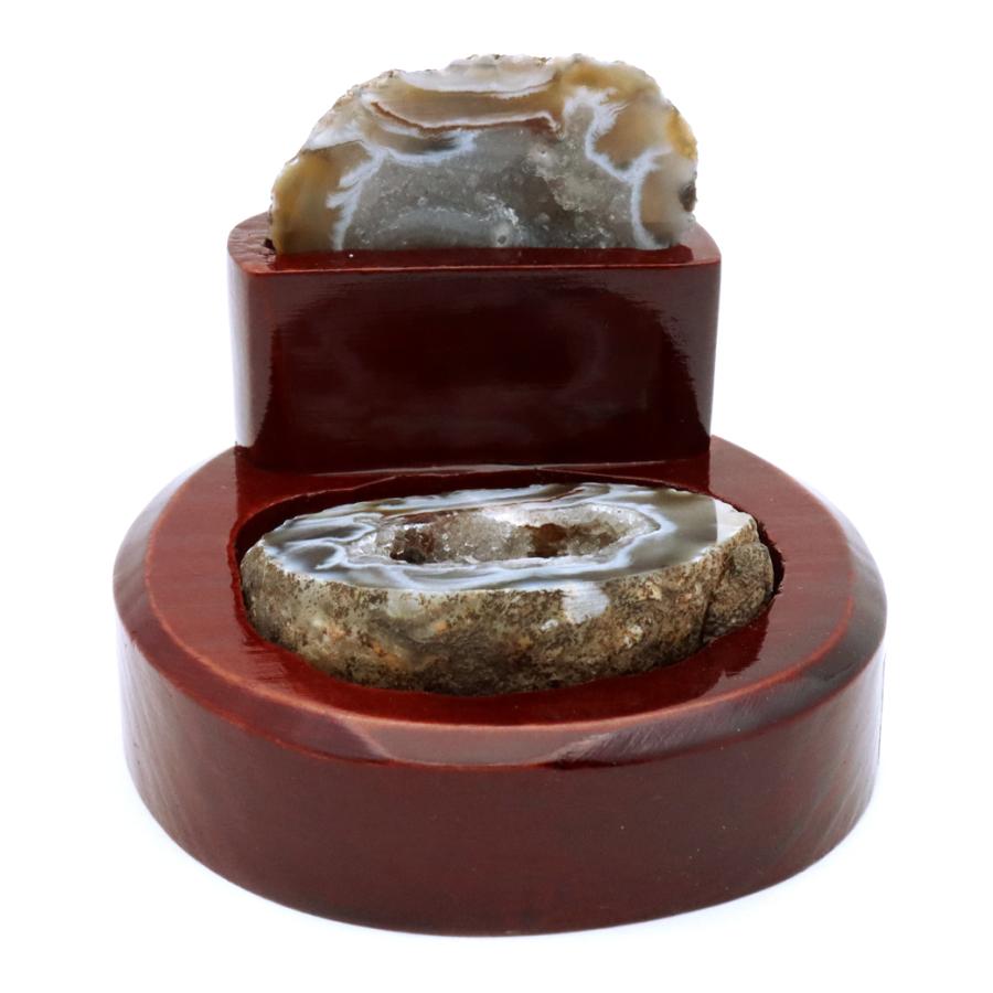 GOLD STONE トレジャーメノウ 台付き 1点もの 124g 瑪瑙 風水 聚宝盆