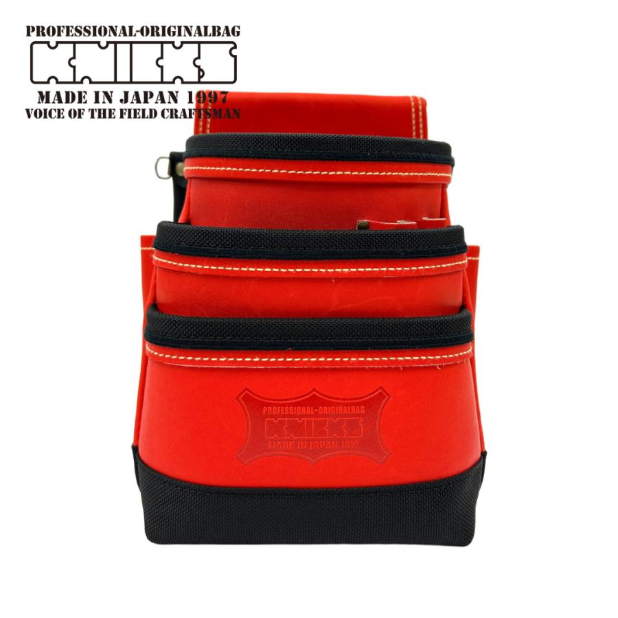 KNICKS（ニックス） 腰袋 最高級硬式グローブ革 3段 KGR-301DD 背台SUS