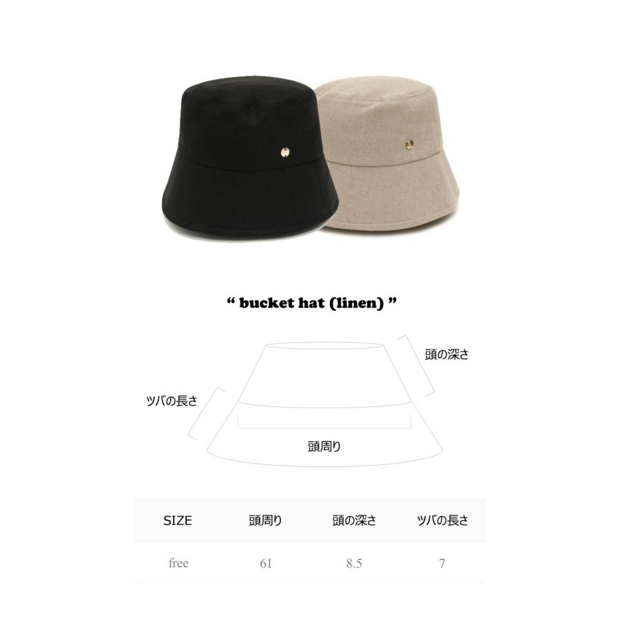 デパウンド バケットハット depound レディース bucket hat (linen) バケット ハット リネン NATURAL ナチュラル BLACK ブラック 301691631/7 ACC｜goldtail2020｜04