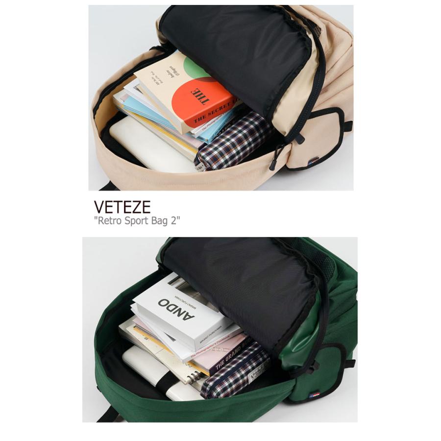 【即納カラー有/国内配送】ベテゼ リュックサック VETEZE 正規販売店 Retro Sport Bag 2 レトロ スポーツ バッグ2 BLACK BEIGE GREEN RSB21/2/3 バッグ SZR｜goldtail2020｜06