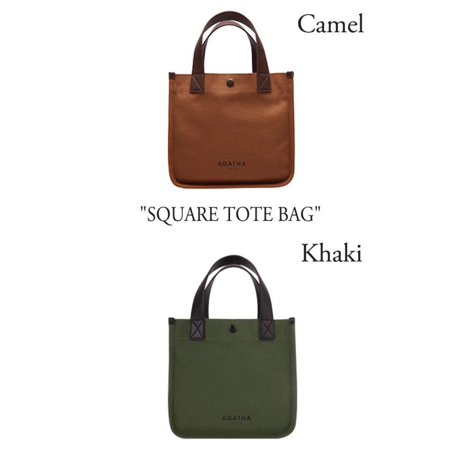 アガタ トートバッグ キャンバスバッグ キャンバス AGATHA SQUARE TOTE BAG スクエア トート アイボリー ブラック キャメル AGT204-525 AGT203-525 バッグ｜goldtail2020｜03