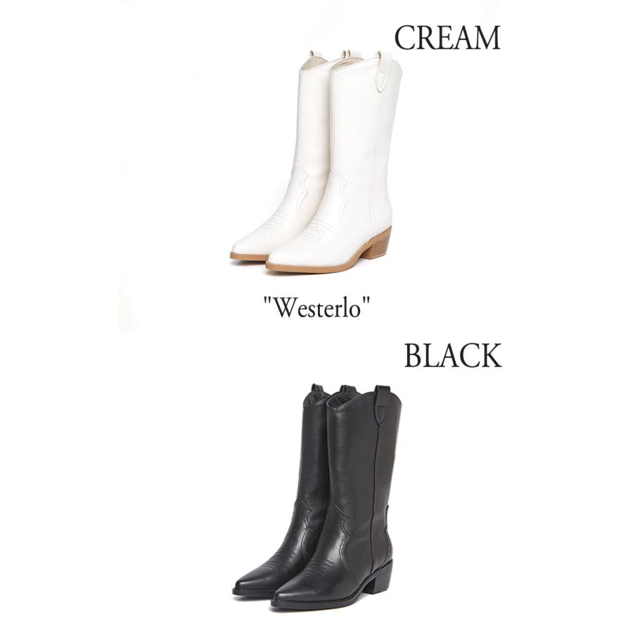 ジニー キム ブーツ Jinny Kim レディース Westerlo ウェステロ CREAM クリーム BLACK ブラック 301517476 シューズ｜goldtail2020｜02