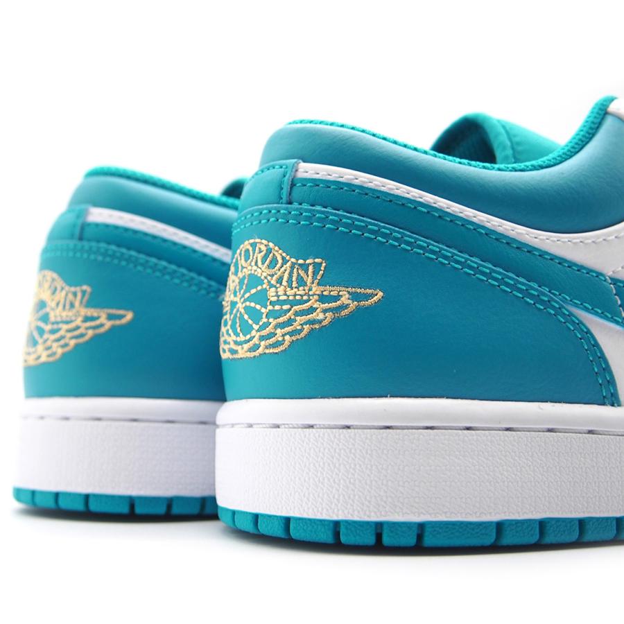 ナイキ スニーカー メンズ エアジョーダン 1 ロー アクアトーン/ゴールド NIKE AIR JORDAN 1 LOW "ISLAND COAST" AQUATONE/CELESTIAL GOLD-WHITE｜goldtakeoff7｜07