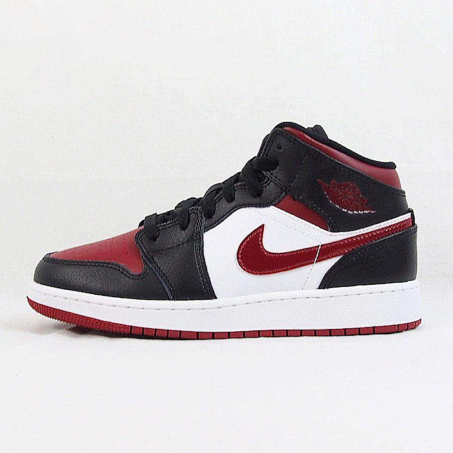 ナイキ エアジョーダン 1 ミッド Gs レディース スニーカー Nike Air Jordan 1 Mid Gs Black Noble Red White 066 Take Off Online 通販 Yahoo ショッピング