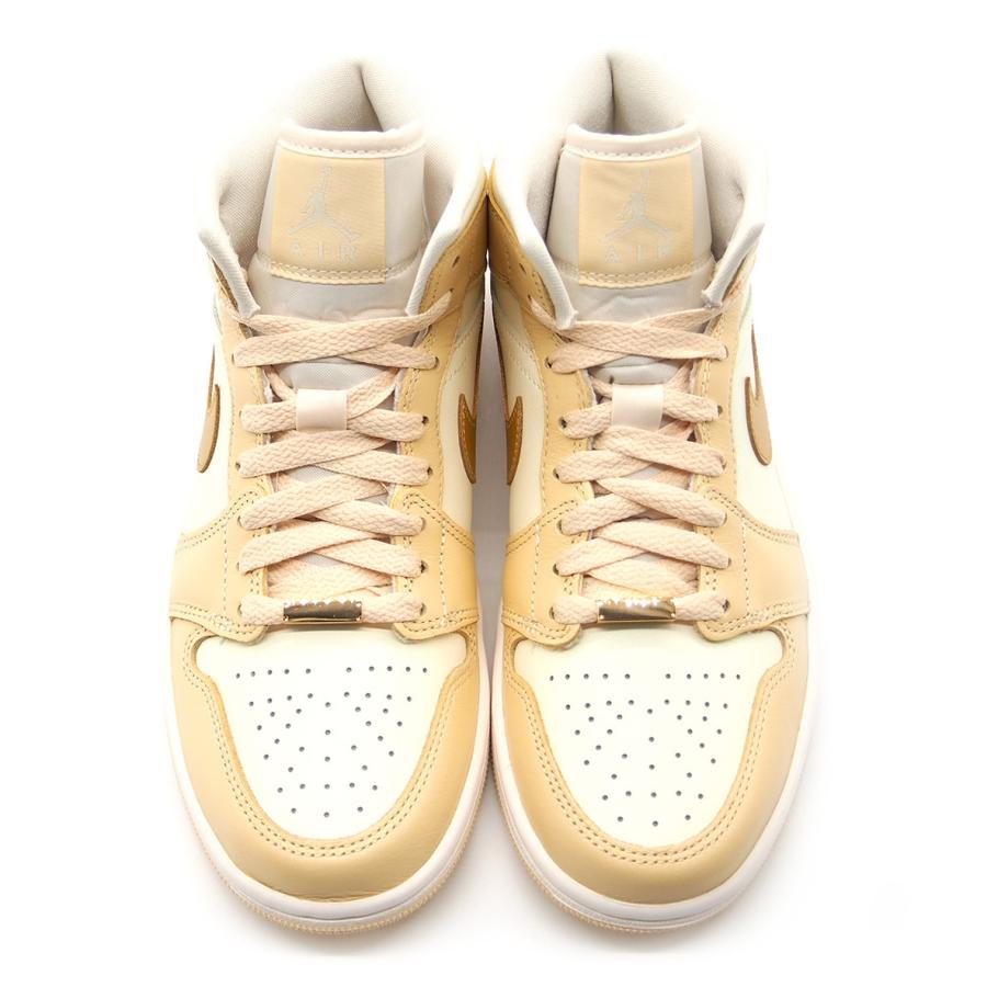 ナイキ スニーカー レディース ウィメンズ エアジョーダン1 ミッド ペールバニラ NIKE WMNS AIR JORDAN 1 MID PALE VANILLA/COCONUT MILK/METALLIC GOLD｜goldtakeoff7｜03