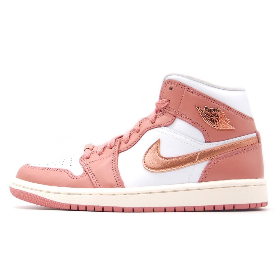 ナイキ スニーカー レディース ウィメンズ エアジョーダン1 ミッド レッド/カッパー NIKE WMNS AIR JORDAN 1 MID RED STARDUST/METALLIC COPPER｜goldtakeoff7｜02