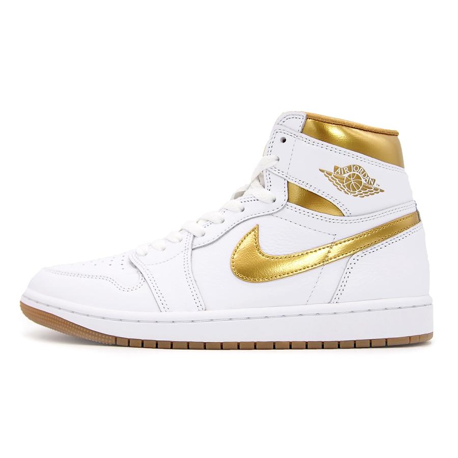 ナイキ スニーカー メンズ エアジョーダン1 レトロハイ OG ホワイト/ゴールド NIKE WMNS AIR JORDAN 1 RETRO HIGH OG WHITE/METALLIC GOLD-GUM LIGHT BROWN｜goldtakeoff7｜02