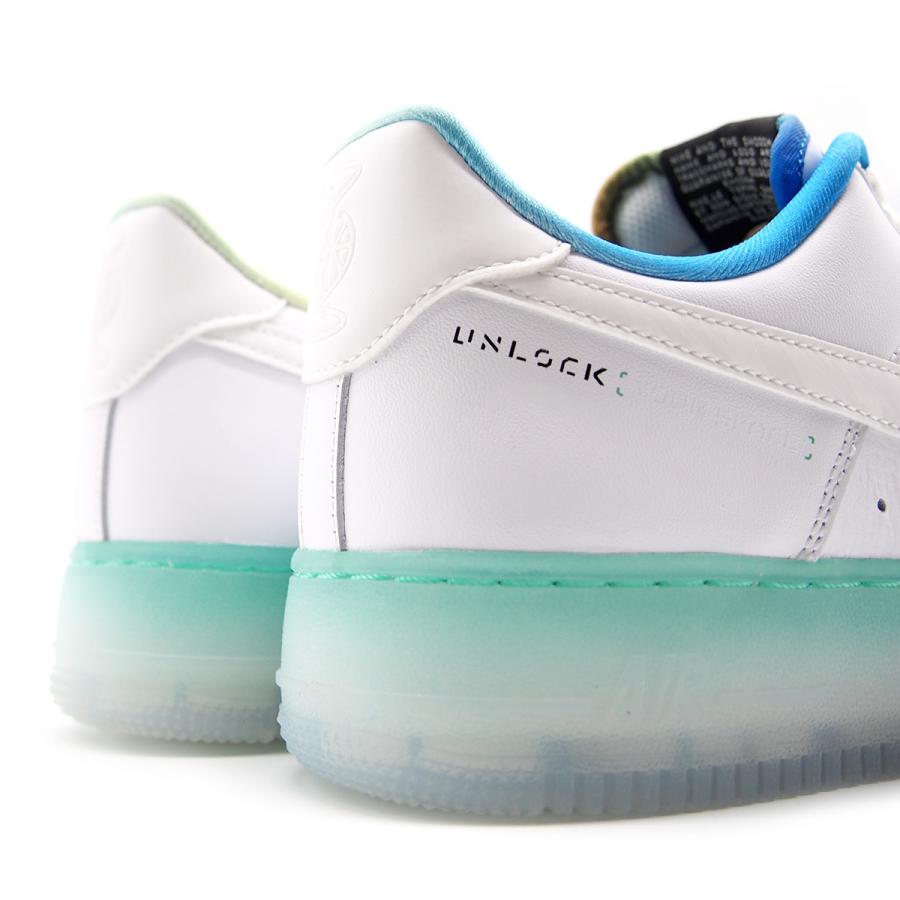 ナイキ スニーカー メンズ エアフォース1 アンロック ユアスペース ホワイト/アイスブルー NIKE AIR FORCE 1 '07 PRM "Unlock Your Space" WHITE/ICE BLUE｜goldtakeoff7｜08