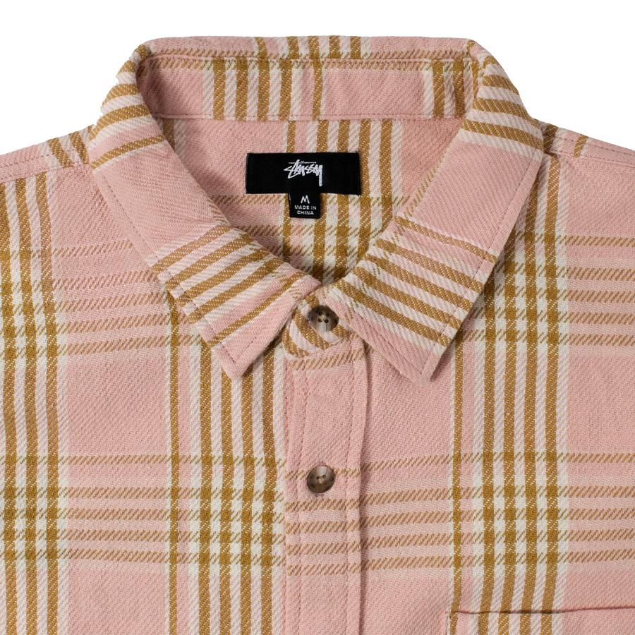 STUSSY LAGUNA PLAID SHIRT OLIVE / PINK メンズ チェックシャツ
