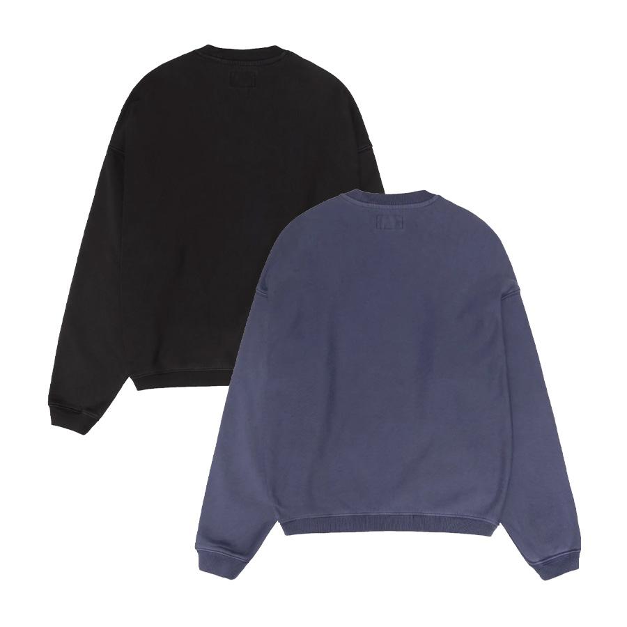 ステューシー スウェット メンズ レディース トレーナー ステューシー バーシティ オーバーサイズド クルーSTUSSY VARSITY OVERSIZED CREW BLACK/WASHED BLUE｜goldtakeoff7｜05