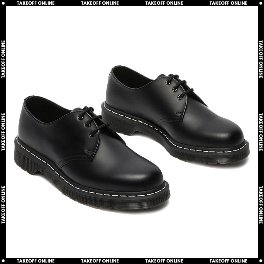 Dr.Martens 1461 3 HOLE SHOES BLACK/WHITE STITCH メンズ レディース