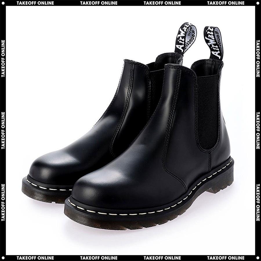 新品，人気セール Dr.Martens 2976 WHITE STITCH CHELSEA BOOTS BLACK
