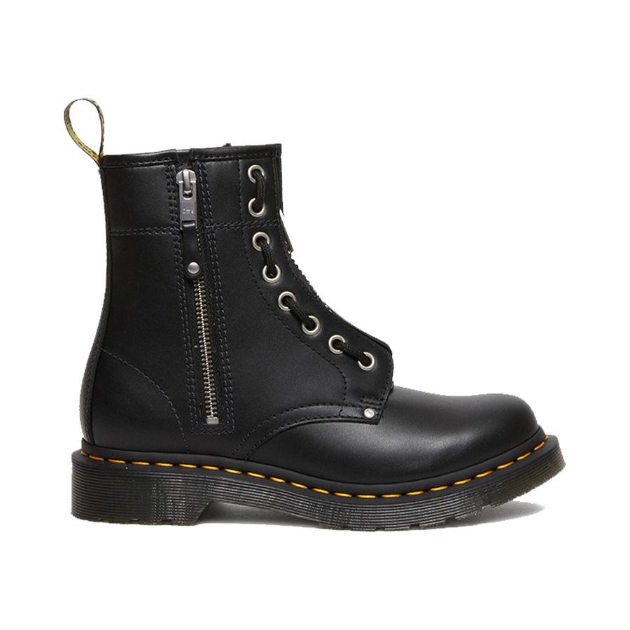 ドクターマーチン ブーツ レディース 1460 ツインジップ 8ホールブーツ ブラック レースアップ Dr.Martens 1460 TWIN ZIP  8HOLE BOOTS BLACK WANAMA LEATHER